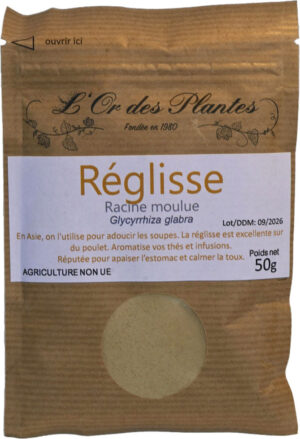 REGLISSE racine moulue (g) — Herboristerie de Comptoir