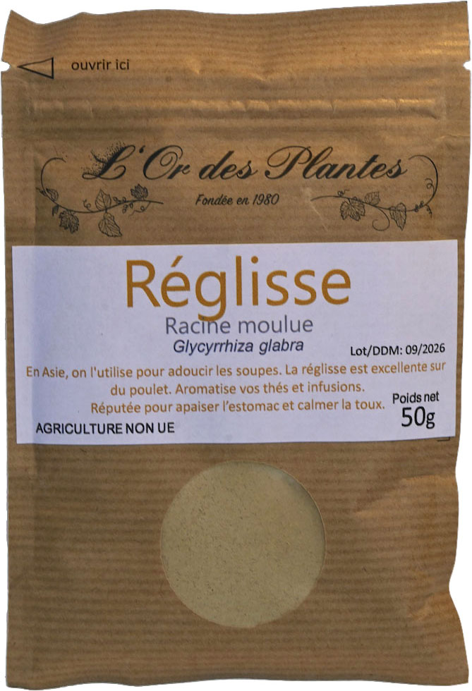 REGLISSE racine moulue (g) — Herboristerie de Comptoir