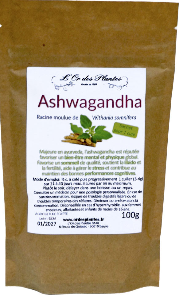 ASHWAGANDHA BIO sachet 100g — Adaptogène