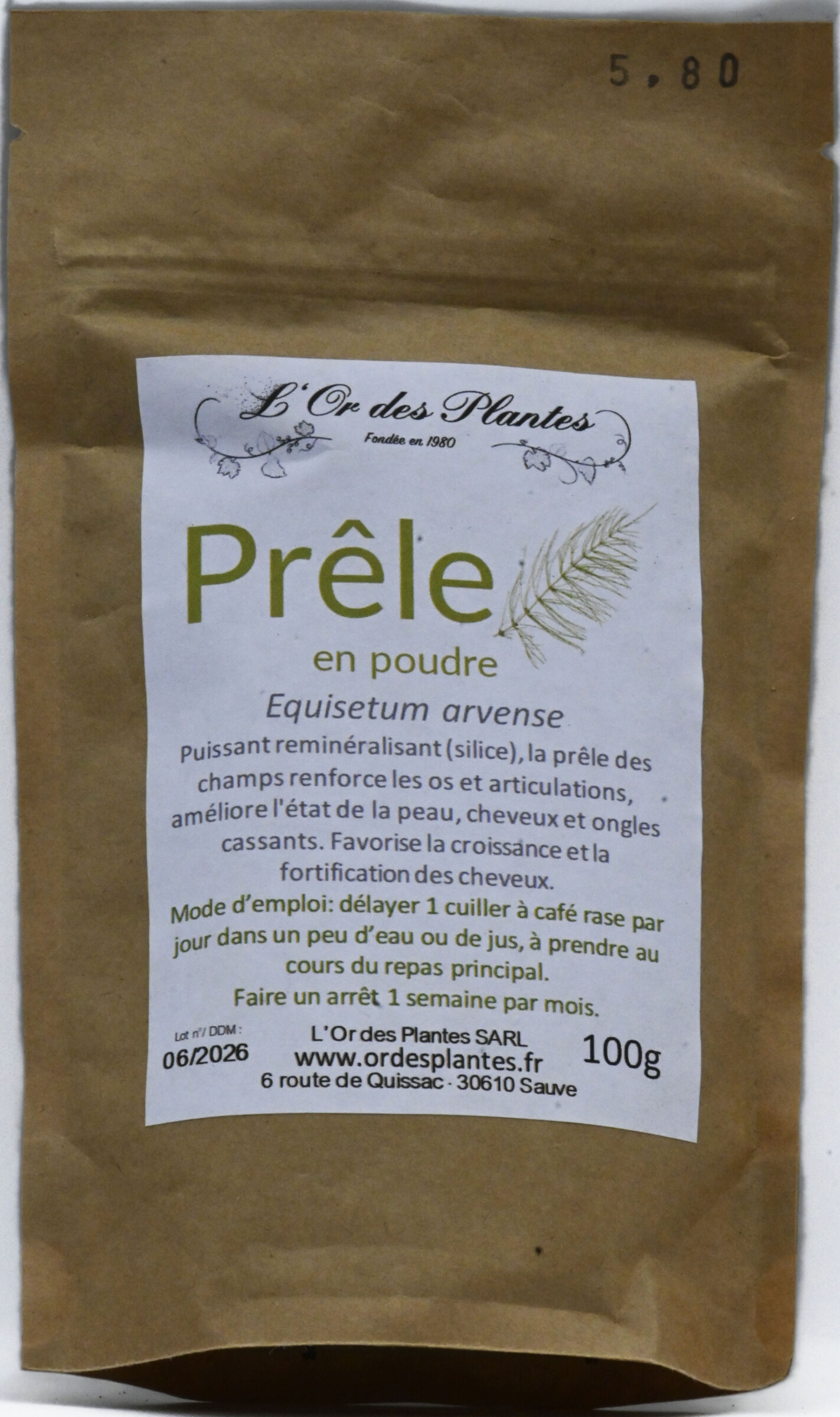 PRELE bio moulue sachet 100g — Compléments & Super-Aliments