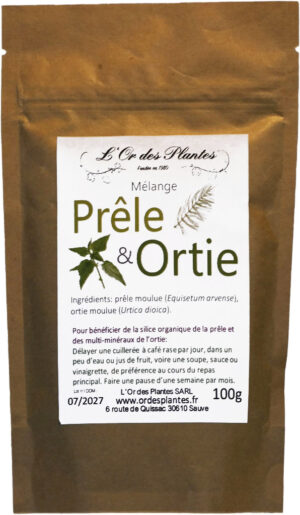 Mélange PRELE et ORTIE moulue sachet 100g — Compléments & Super-Aliments