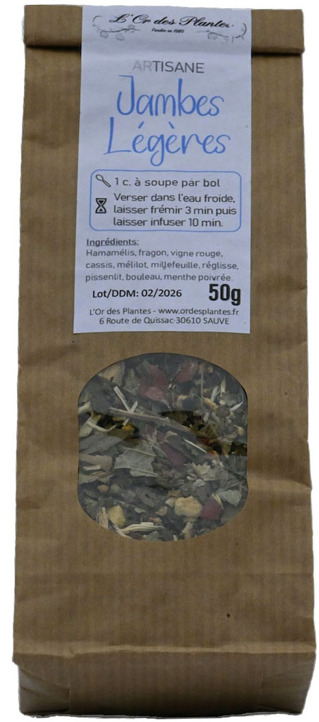 Tisane JAMBES LEGERES sachet 50g — Nos Arts'Tisanes