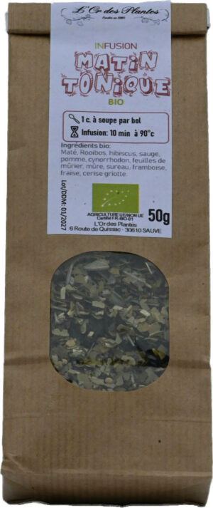 Tisane MATIN TONIQUE Bio sachet 50g — Nos Arts'Tisanes