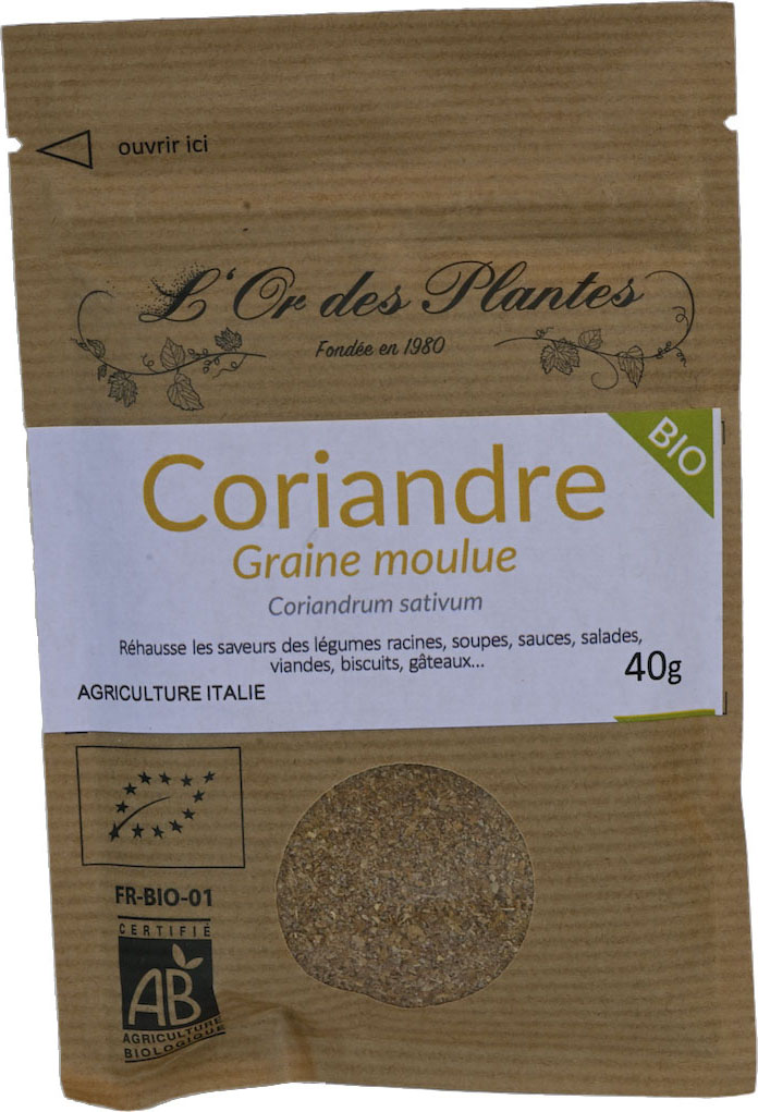 CORIANDRE moulue bio 40g — Aromates