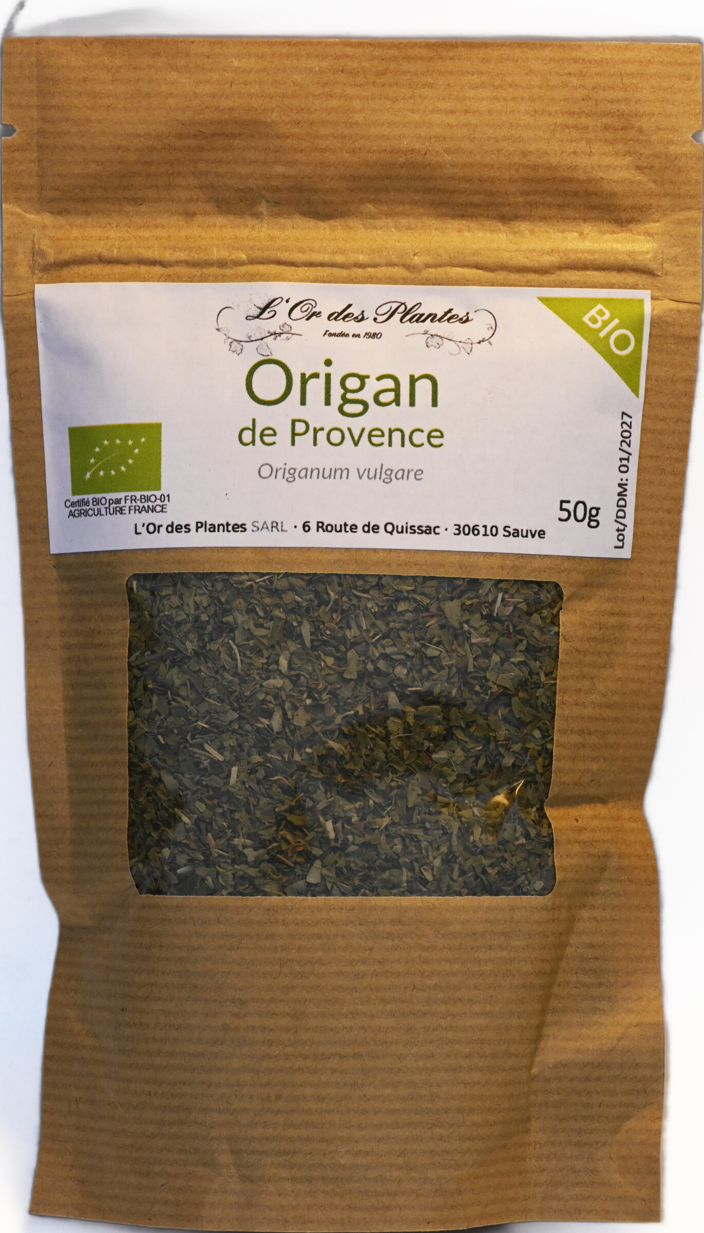 ORIGAN Provence bio sachet 50g — Aromates
