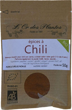 Mélange CHILI Bio 50g — Cuisine & Épices du Monde