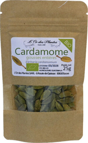 CARDAMOME GOUSSE VERTE 25g — Cuisine & Épices du Monde