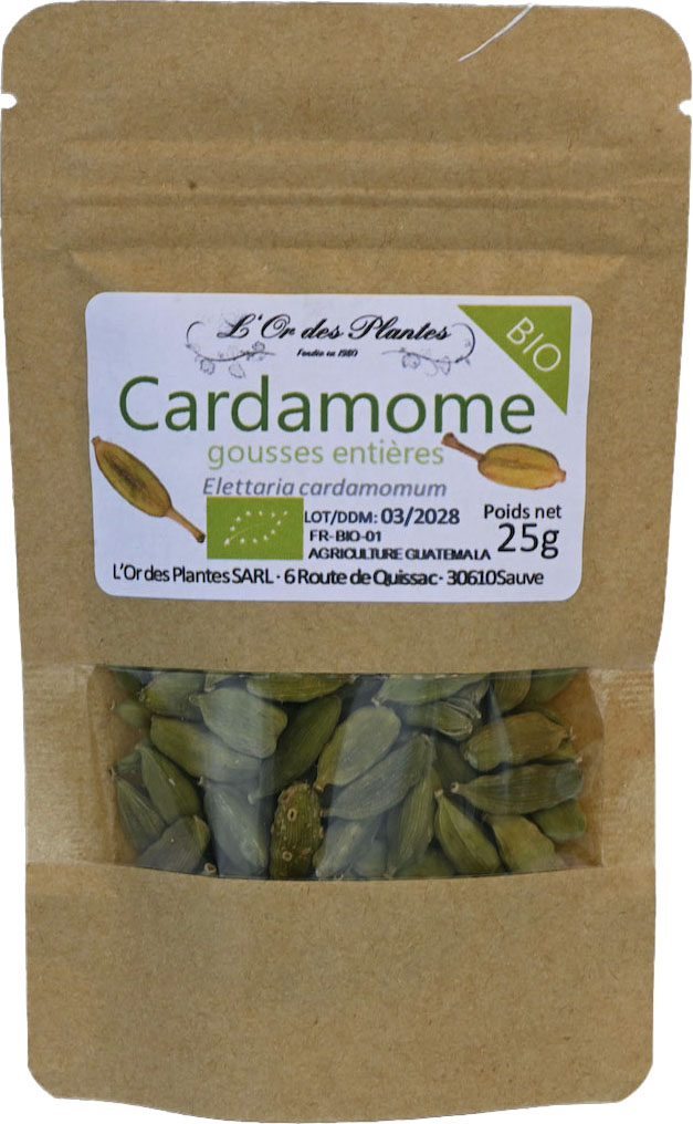 CARDAMOME GOUSSE VERTE 25g — Cuisine & Épices du Monde