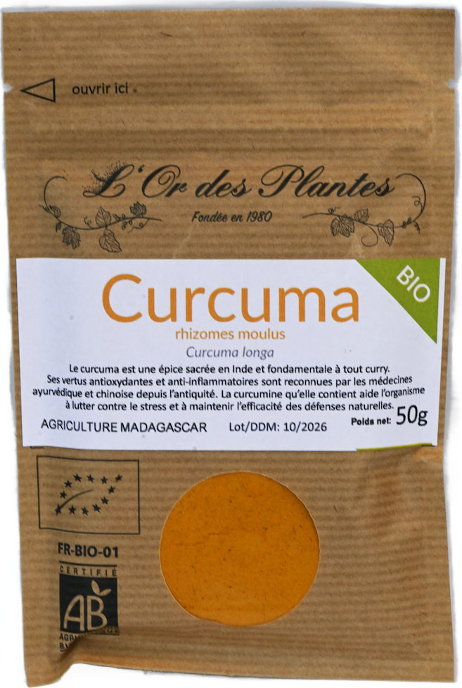 CURCUMA poudre BIO 50g — Cuisine & Épices du Monde