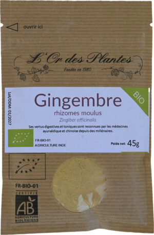 GINGEMBRE moulu BIO 45g — Cuisine & Épices du Monde