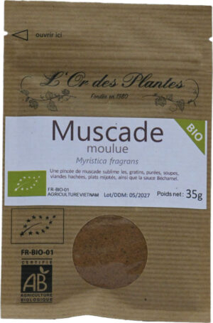 MUSCADE moulue bio 35g — Cuisine & Épices du Monde