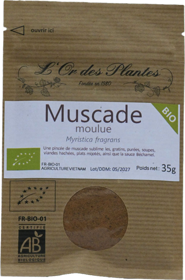 MUSCADE moulue bio 35g — Cuisine & Épices du Monde