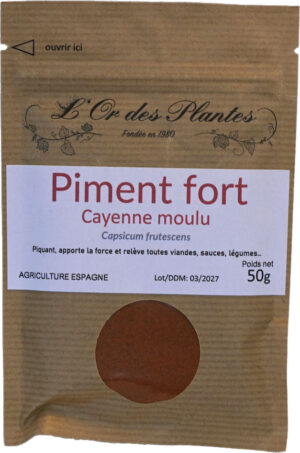 PIMENT FORT moulu bio 50g — Condiments & Vinaigres