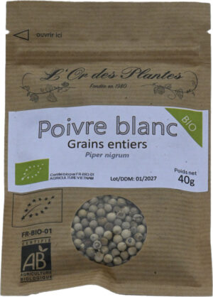 POIVRE BLANC bio 40g — Cuisine & Épices du Monde
