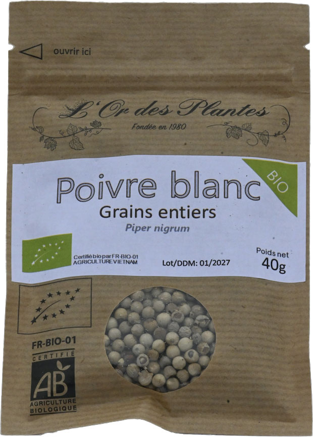 POIVRE BLANC bio 40g — Cuisine & Épices du Monde