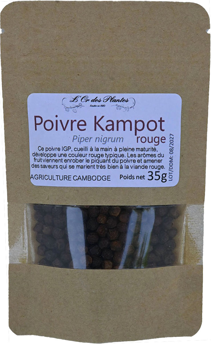POIVRE KAMPOT rouge sachet 35g — Cuisine & Épices du Monde