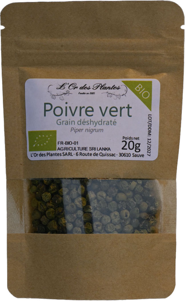 POIVRE VERT bio 20g — Cuisine & Épices du Monde