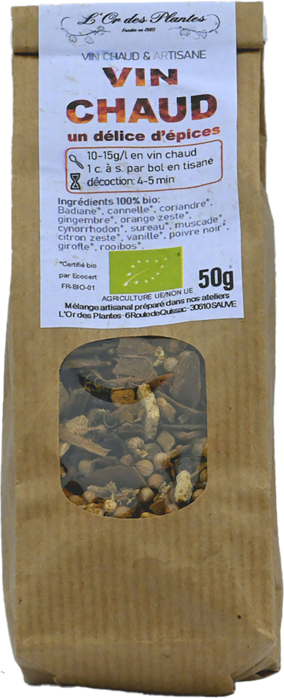 Mélange VIN CHAUD 50g — Vins, Préparations Apéritives, Élixirs & Vinaigres