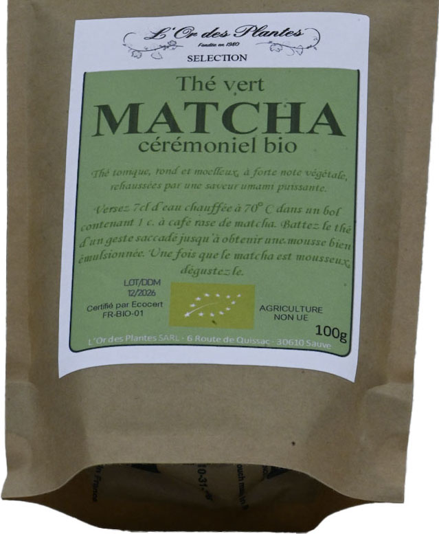 Thé MATCHA cérémoniel bio (g) — Thé vert