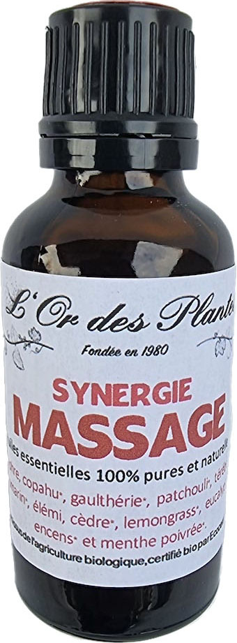 H.E. Synergie MASSAGE 30ml — Aromathérapie & Huiles Essentielles