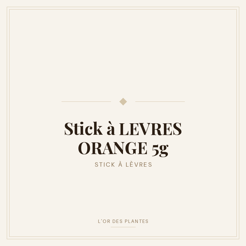 Stick à LEVRES ORANGE 5g — Soins Bio & Cosmétiques Naturels