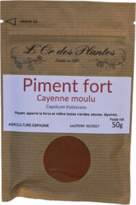 PIMENT FORT moulu bio* 50g